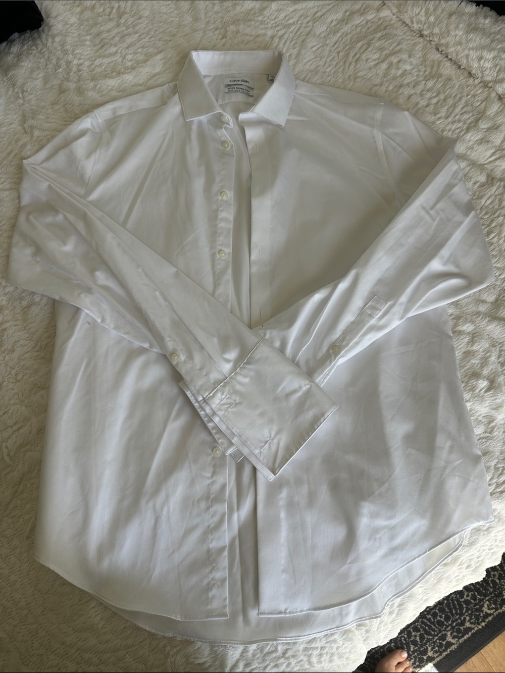 Calvin Klein White Long-Sleeve Dress Shirt